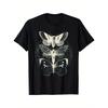 Moth Illustration Witchcore Graphic Print Cotton Crew Neck T-Shirt for Men Casual