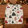 Mixed Pine Tree Pattern Holiday Tablecloth Polyester Party Table Decor Table Runner  Festive Dining