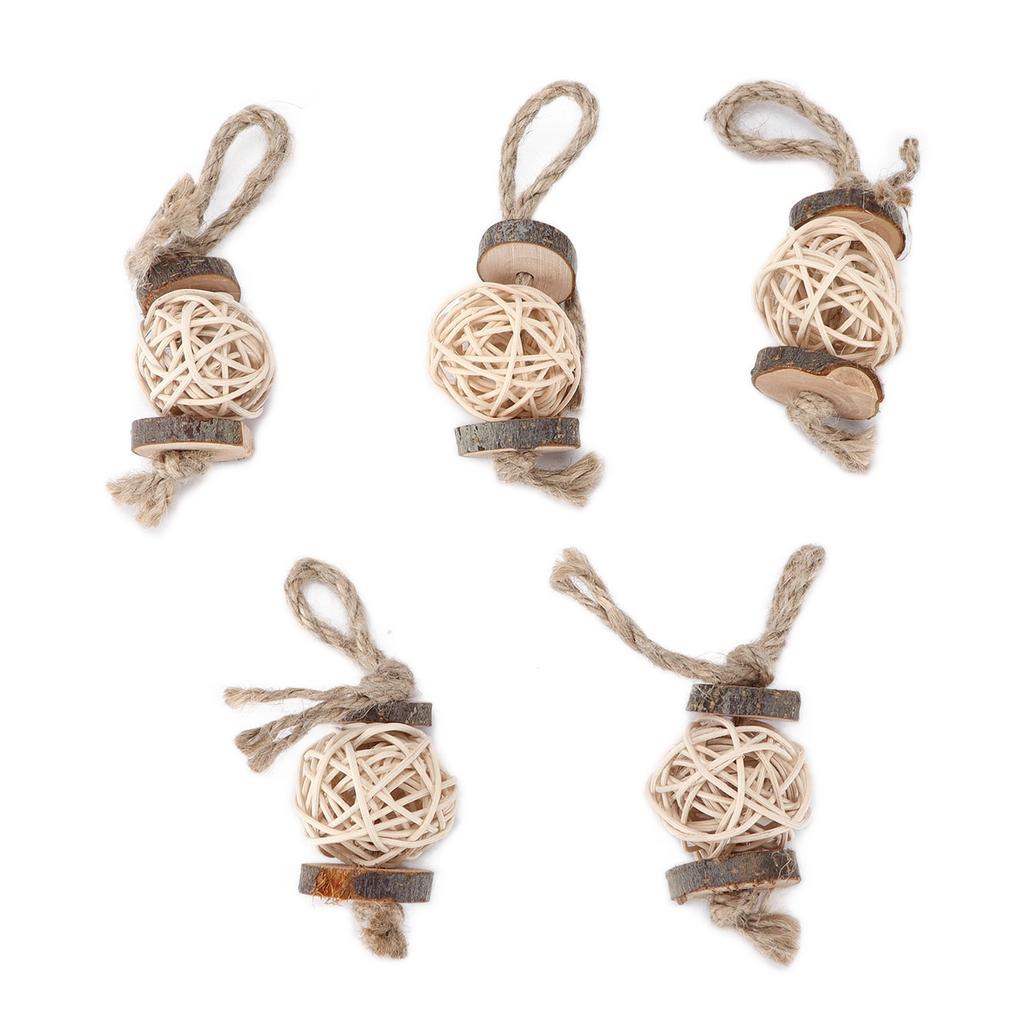 Bird Sepak Takraw Balls Toy Applewood Pet Bitten Rattan Ball for Hamster Birds Rabbits Parrots