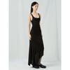 Anggae Light Jersey Unbalanced Long Skirt Brown