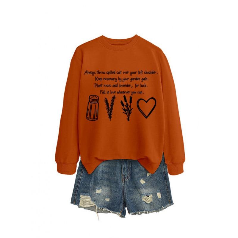 Womens Oversized Cotton Blend Hoodie Sweatshirt With Graphic Print Winter Casual Wear