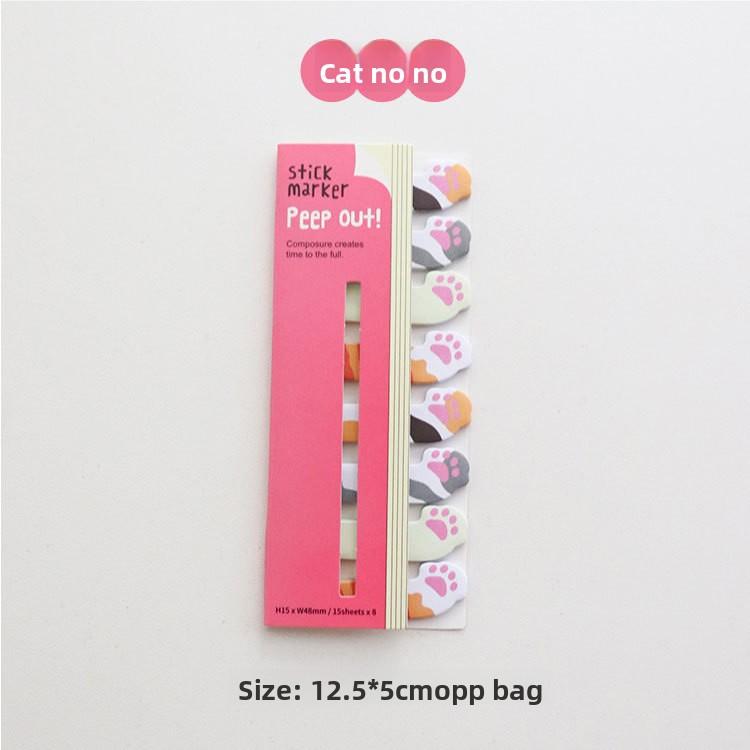 1PCS Cute Stationery Sitting In A Row of Animal Bookmark Sticky Note Message Note N Times Sticky Note Self-adhesive Scrapbook Paper