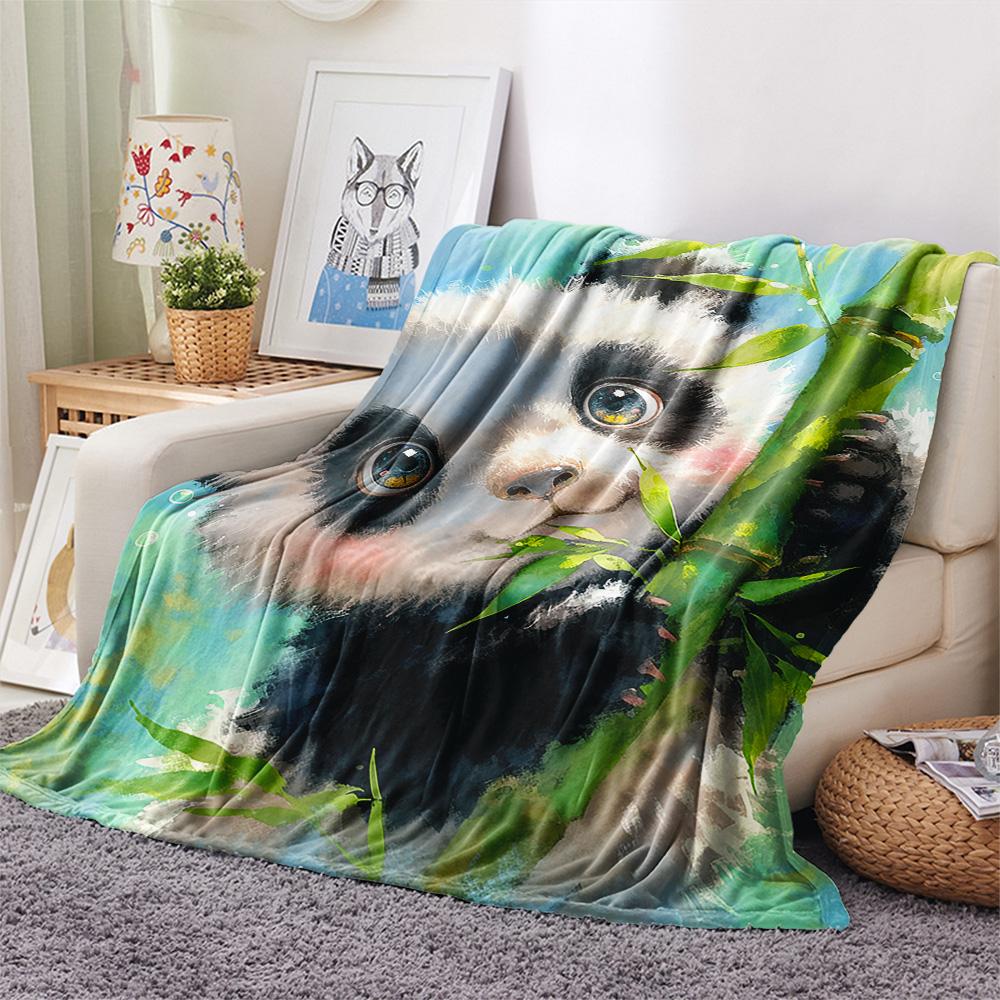 Coperta in Flanella con Stampa Panda, Alta Qualità, Confortevole per Tutte le Stagioni, Decorazione per la Casa, Calore e Comfort, Perfetta per Regali di Natale