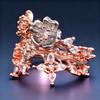 Huitan Aesthetic Two Tone Flowers Rings for Women Wedding Party Romantic Floral Design Female Ring Gift Creative Trendy