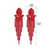 Rote lange Fransenohrringe Damen High-End exquisite Stecker und Ohrschmuck
