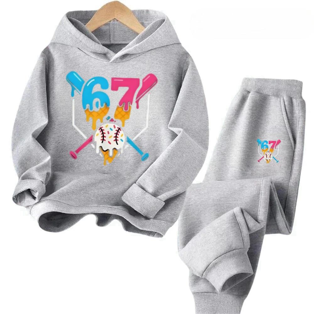 67 Discount Kids Suit Breathable Sportswear Cartoon Design Hot Sale Children's Comfortable Sweatshirt Set