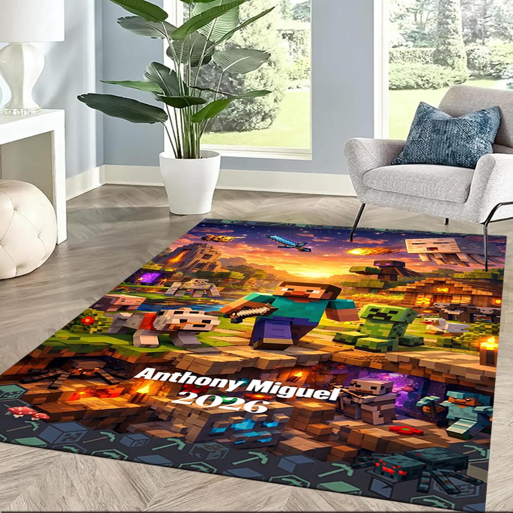 Minecraft 504 Carpet Perfect for Balcony Playrooms Decorate room Kitchen Anti-slip Rug Anime Office Decor Perfect Birthday/Christmas Gift Idea