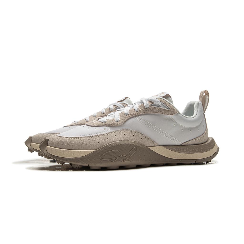 Li Ning Cushioning Slip Resistant Abrasion Resistant Breathable Lightweight Low top Basketball Shoes Men's White Brown ABCV001-8
