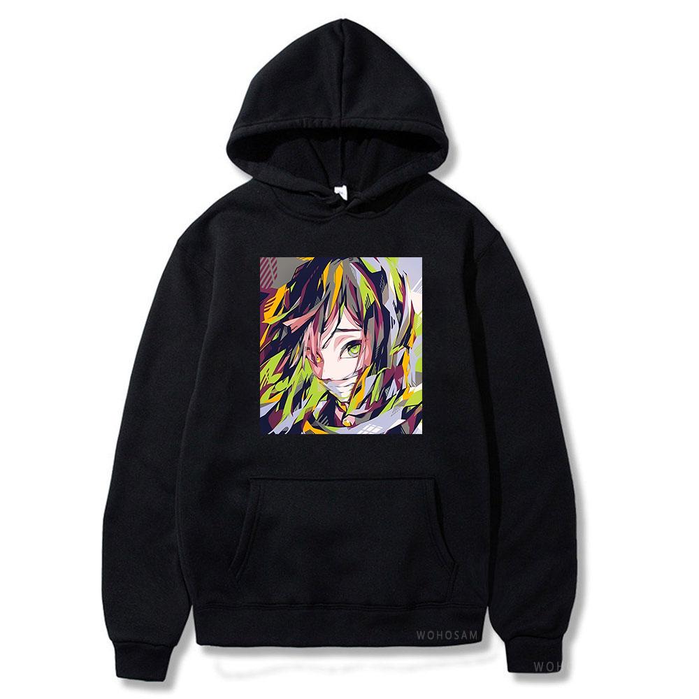 Японский аниме-убийца демонов Канродзи Мицури с принтом с капюшоном для мужчин и женщин с капюшоном на молнии толстовка Harajuku Kimetsu No Yaiba куртка на молнии XS чёрный 2179₽