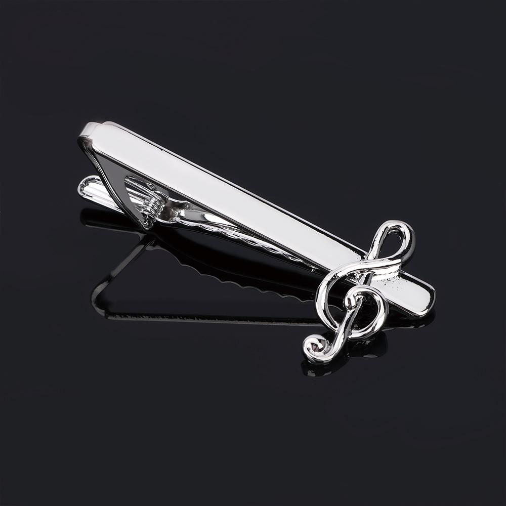 Fashion Silver Color Tie Clip Musical Note for Shirt Clasp Tie Pin Necktie Pin Men Jewelry