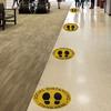 5PCS Social Distancing Ground Sticker Distance Marker Floor Signs Decal for School Market Public