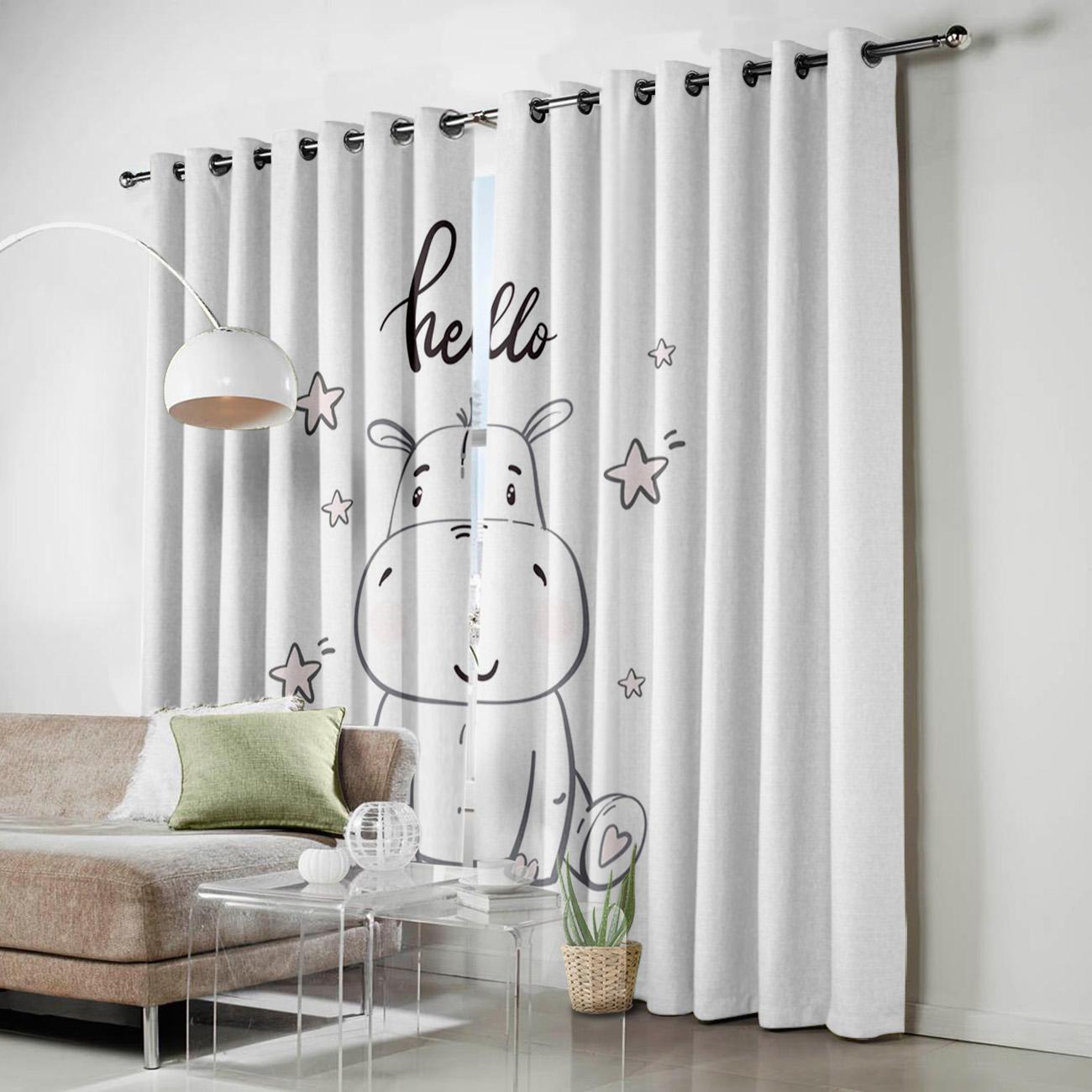Бегемот детские милые красивые звезды оконные шторы для гостиной декоративные элементы — фото 3