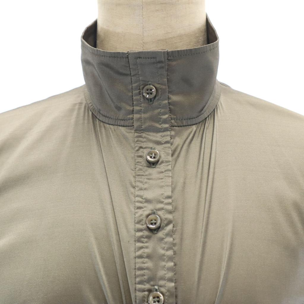 Givenchy Made In Italy Long Sleeve Tack Shirt 36 Brown Gray Blouse Women Used