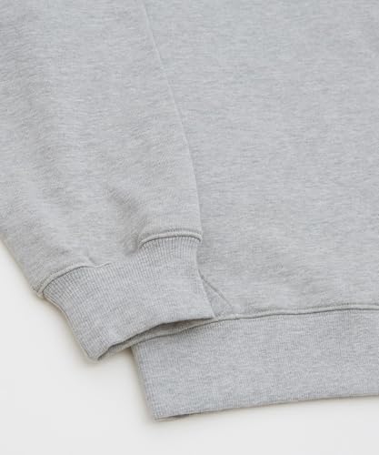 IMPROBS SIDEWAY STANCE Men's Half-Zip Fleece Sweatshirt with Embroidered One-Point Design, 70220, B-Ash