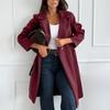 Women's Fashion Casual Woolen Solid Color Long Coat