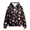 Damen Mode Weihnachtsdruck Pullover Hoodie mit großer Haustier Tasche für Freizeitkleidung