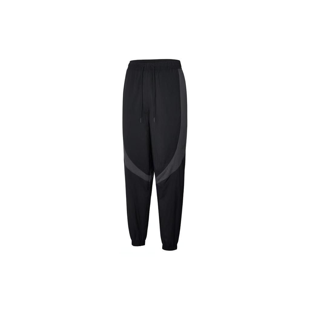 Jordan Color Block Design Middelhoge Taille Trekkoord Geweven Gebreide Sportbroek Herenbroek Zwart FN5851-010