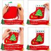 Christmas Bag Craft Kit 4 Kits Christmas Sock Shape Bag Craft Kits Kids Sewing Kit DIY Candy Gift