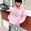 2026 Women's Loose Korean Style Hoodie - Trendy SMO Letter Print Casual Jacket for Couples