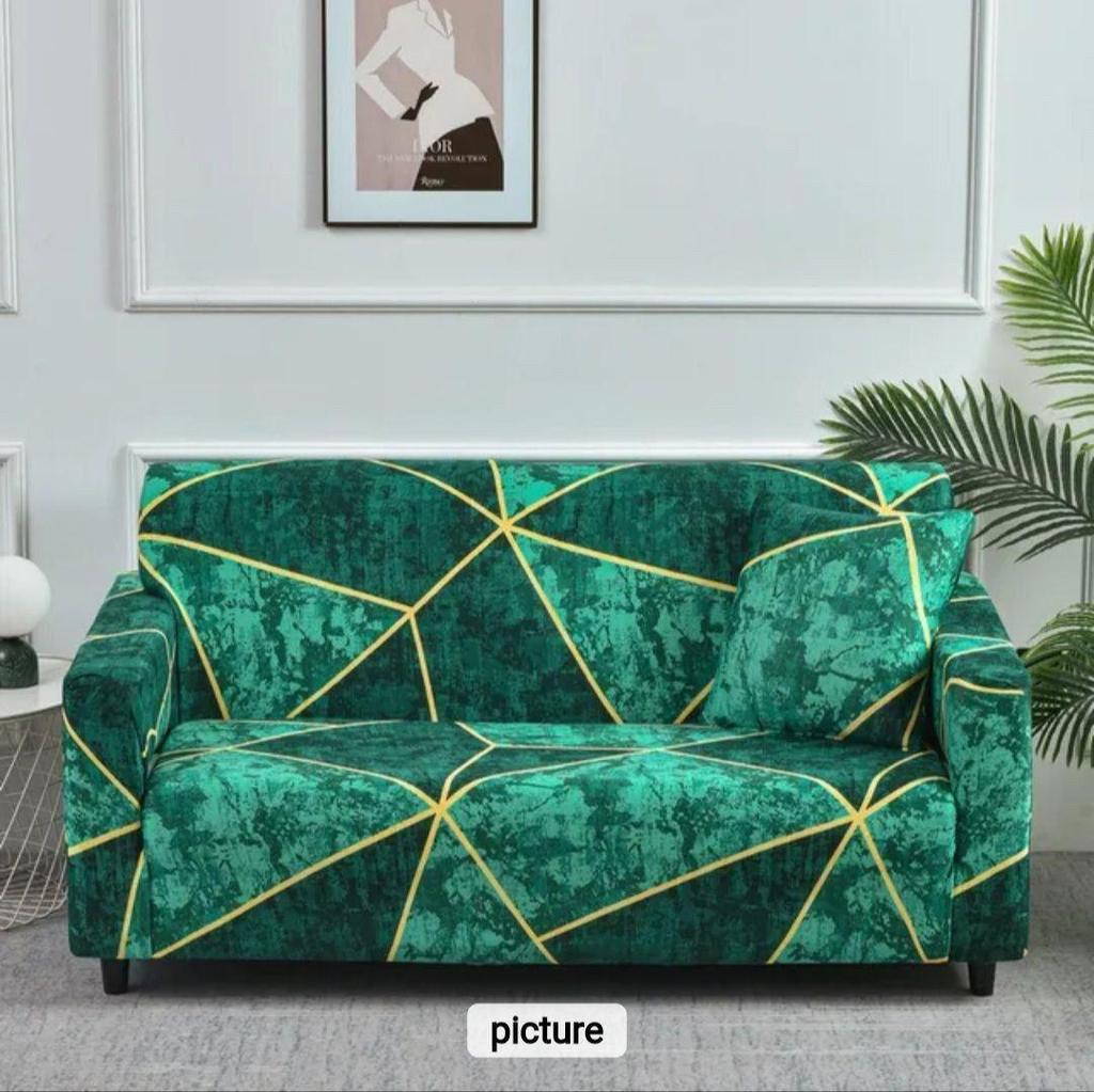 Four Seasons Milk Silk Elastic Sofa Cover - Single/Double Person, All-Inclusive Printed Design