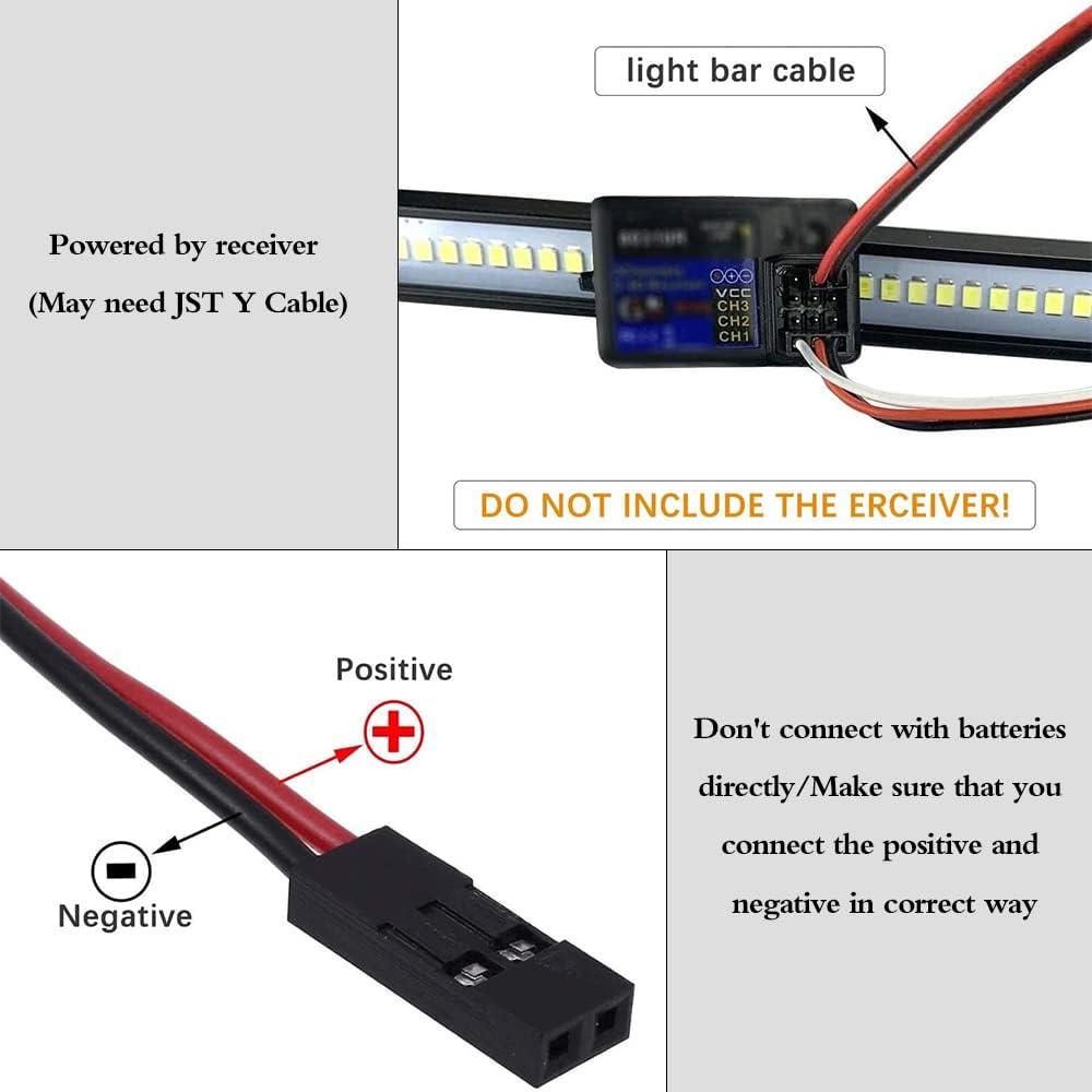 Globact Super Bright RC LED Light Bar Roof LED Lamp Kit 36 LED Light Bar for Traxxas TRX-4 SCX10 90027 SCX10 II 90046 RC4WD D90 1/10 RC Rock Crawler