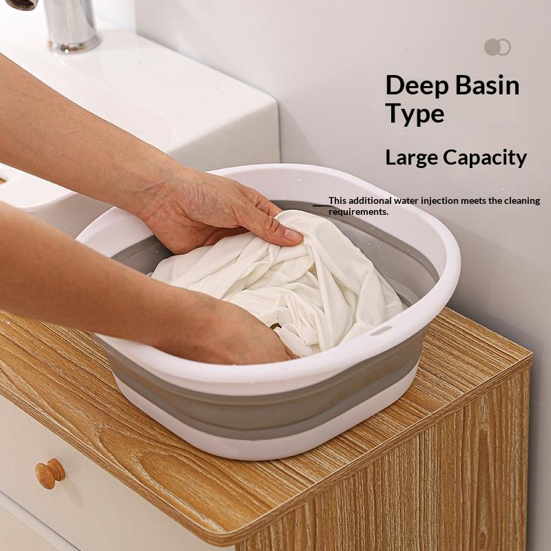 3Pcs Foldable Washbasin Dormitory Student Washbasin Portable Travel Plastic Compression Basin Folding Water Basin Household