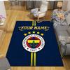 Individueller Name, Fenerbahce Heim-Sofa-Dekoration für Wohnzimmer & Schlafzimmer, Rutschfeste Spiel-Flanell-Fußmatte für Spielzimmer