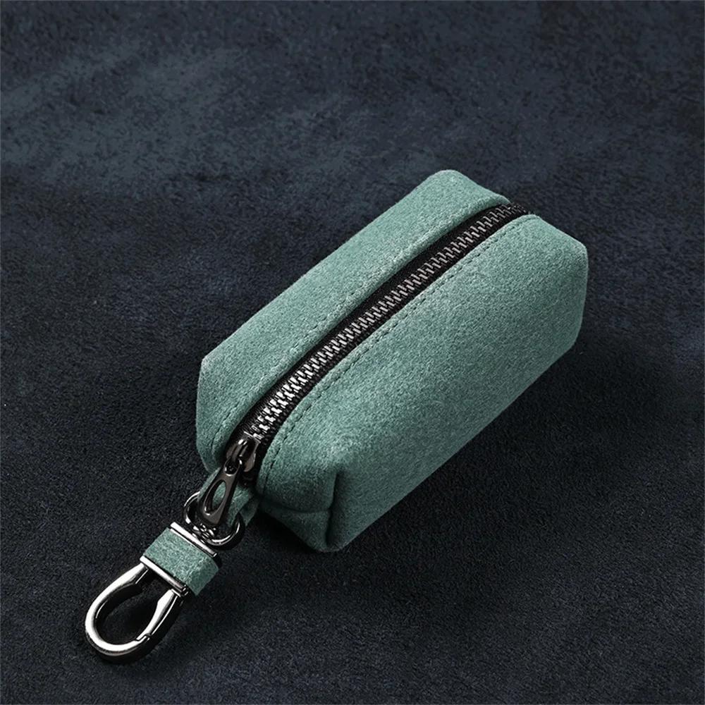 

Key Pouch Large-Capacity Key Bag Coin Purse Suede Leather Key Case For Travel-Friendly Casual Outings Business Professionals