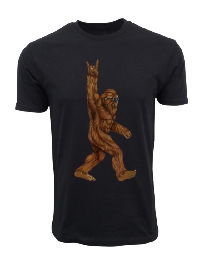 Bigfoot rock and roll t-shirt, Sasquatch graphic tee, novelty rock shirt XL