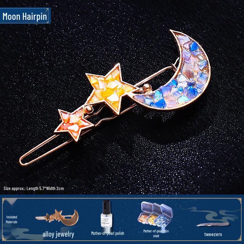 Mother-of-Pearl Hairpin Craft Kit: Brooch & Hairpin Shell Fragments - Perfect Mother’s Day Gift