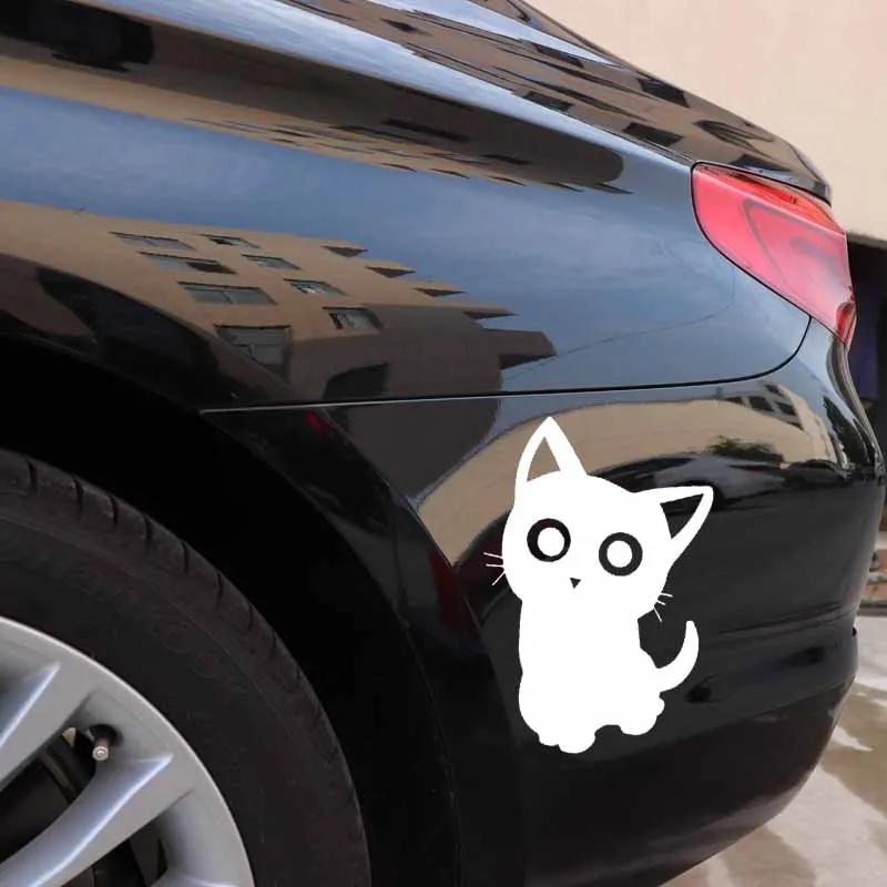Autocolant amuzant din vinil, pisicuță de desene animate, animal de companie, autocolant pentru fereastră