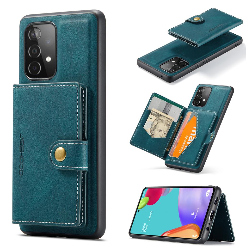 JEEHOOD J01 For Samsung Galaxy A52 4G/5G/A52s 5G Case Leather+TPU Detachable Phone Cover Card Bag