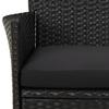 9 Piece Garden Dining Set with Cushions Black Poly Rattan