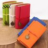 Faux Leather Notebook Writing Journal Notebook, 6 Ring Loose Leaf Binder, 7 Retro Pocket Clock Decoration Inch Diary Sketchbook with Pendant