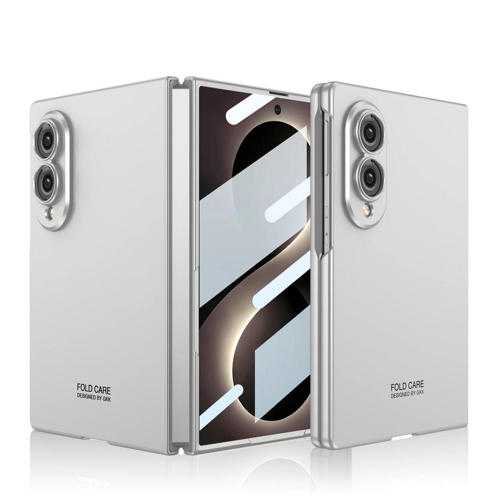 Hand Feel Casing For Samsung Galaxy Z Fold 8 Wide Case Protective with Front film Metal Feel Mobile Phone Back Cover