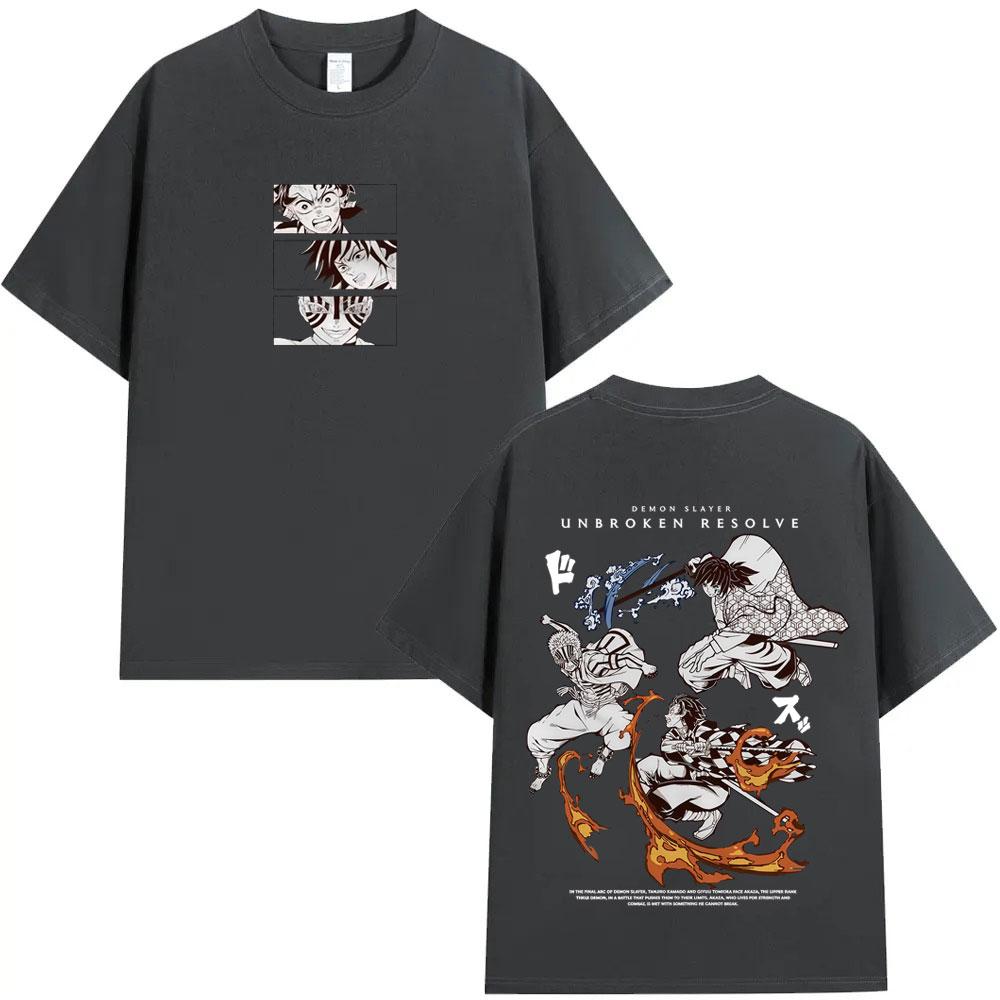 Anime Demon Slayer Kamado Tanjirou Tomioka Giyuu Akaza Grafická trička Pánská Dámská Módní Ležérní Vintage Krátký rukáv Trička