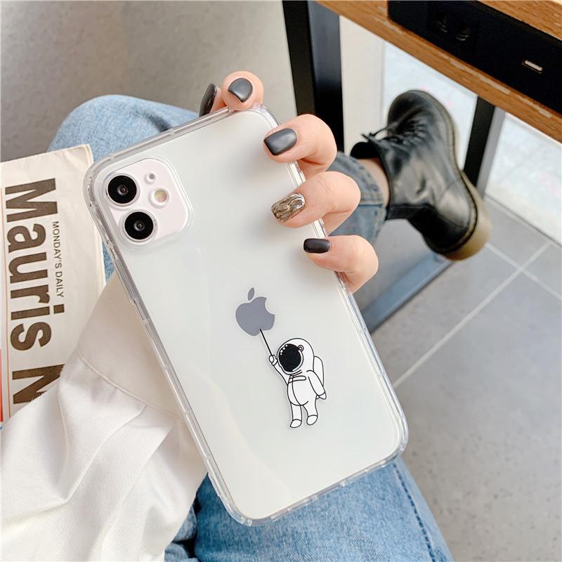 Space astronaut iPhone14promax mobile phone case all-inclusive Apple 15 Pro protective case transparent 13 soft case