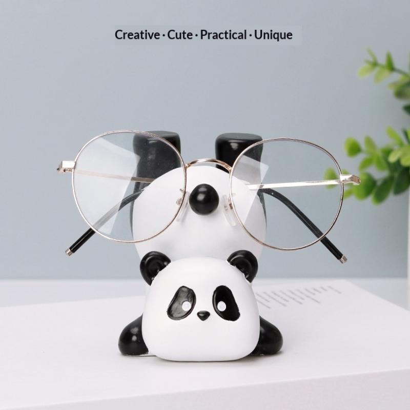 Suporte de Óculos Panda Invertido Fofo Suporte de Óculos de Mesa de Escritório Rack de Armazenamento de Óculos de Sol Ornamento de Decoração de Quarto Doméstico