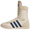 Japan High Cream Dark Blue Women Sneakers Cream-White Gold-Metallic JR8123