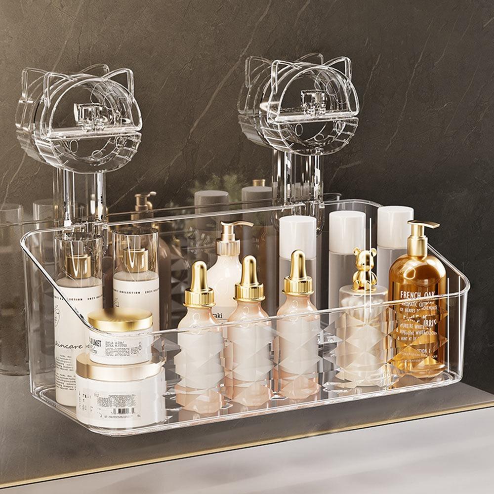 

Настенная полка для хранения на присосках, кухонная корзина для хранения кухонных принадлежностей Transparent