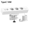 Clamp Mount Power Strips 3AC Outlets 3USB Port PD18W/65W Fast Charging Hubs 1.8Meter Cable for Home Office Desk