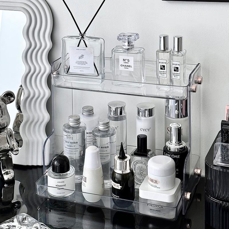 Akryl Kosmetik Opbevaringsboks Makeup Organizer Hylde Lag Bordplade Hudplejeprodukter Parfumeholder Smykker Kosmetik Organizer