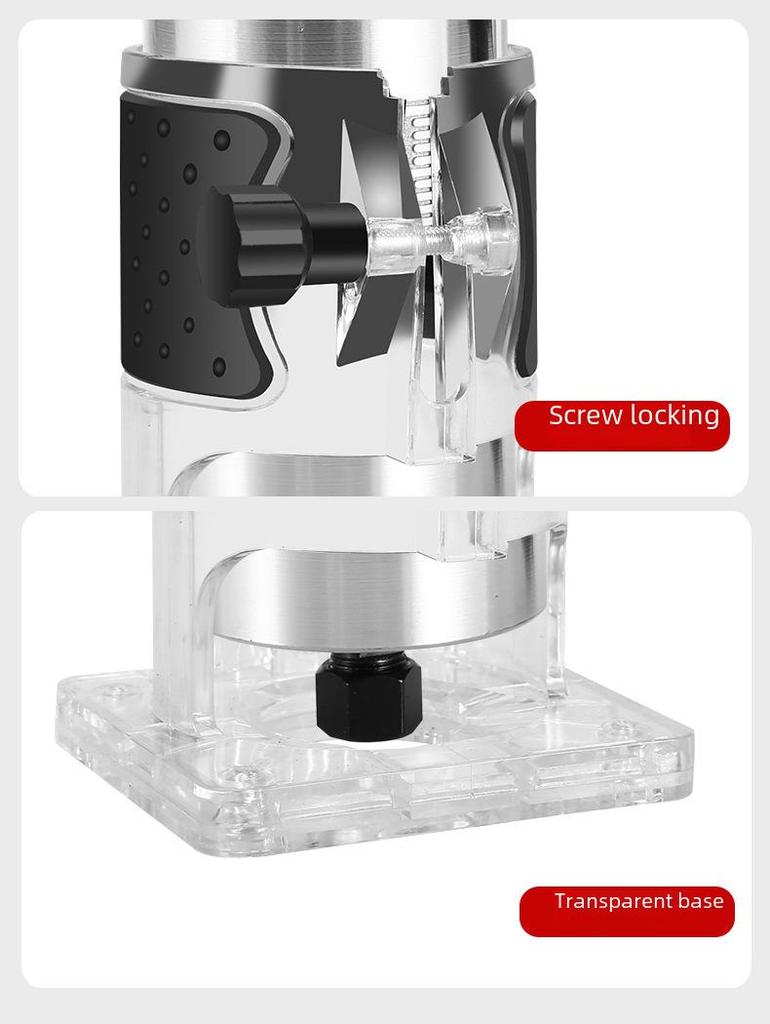 Adjustable Metal-and-Plastic Trimmer Base Cover with Transparent Top and Lifting Lock Accessories