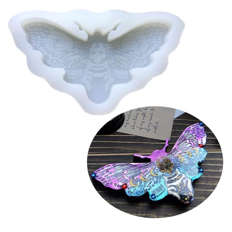 For Creative Moth Keychain Resin Mold  Crafts Bracelet Pendant Silicone Mould Handmade Moth for Key Chain Resin Casti