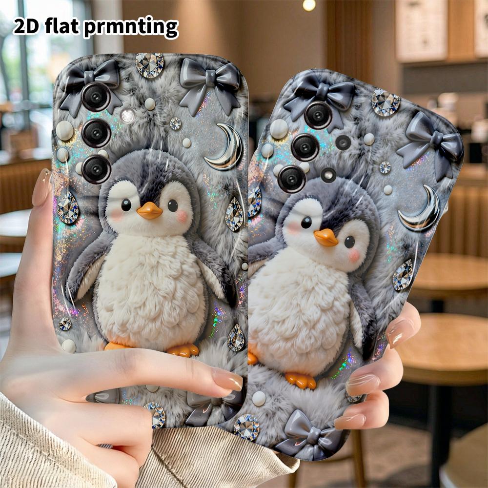 Phone Case: 2D Flat, Suitable for Samsung Galaxy A34 A35 M05 M06 S20 S22 S21 FE Plus 5G Protective Case, Gray Little Penguin, Perfect Holiday Gift for