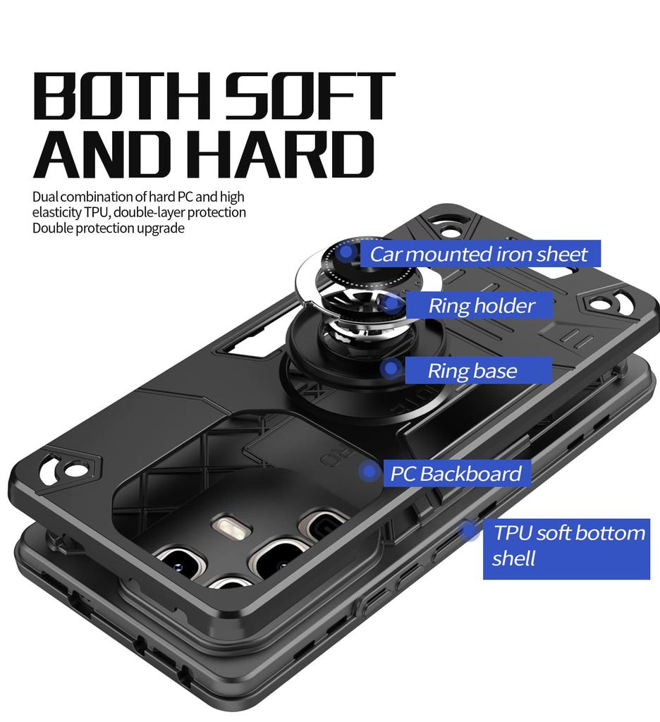 Military Grade Case For INFINIX Note 50 Pro 50s 50X 4G Note50 Pro Note50s Armor Shockproof Ring Stand Holder Shell Coque Fundas