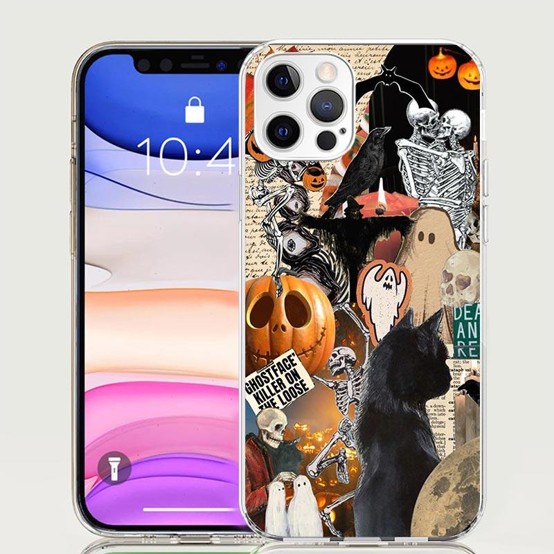 

October Fall Halloween Spooky Pumpkin Case Phone Cover for Apple iphone 17 Air 16 15 14 13 Mini 12 11 Pro Max 16E 7 Plus 8 + SE iPhone 15