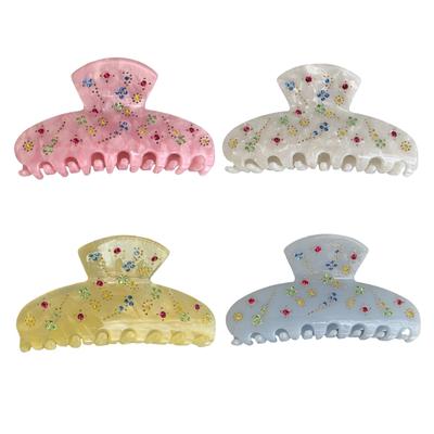 Hair Claws Rhinestones Flower Shark Clip for Female Teens Girl Hair Shaping Clip