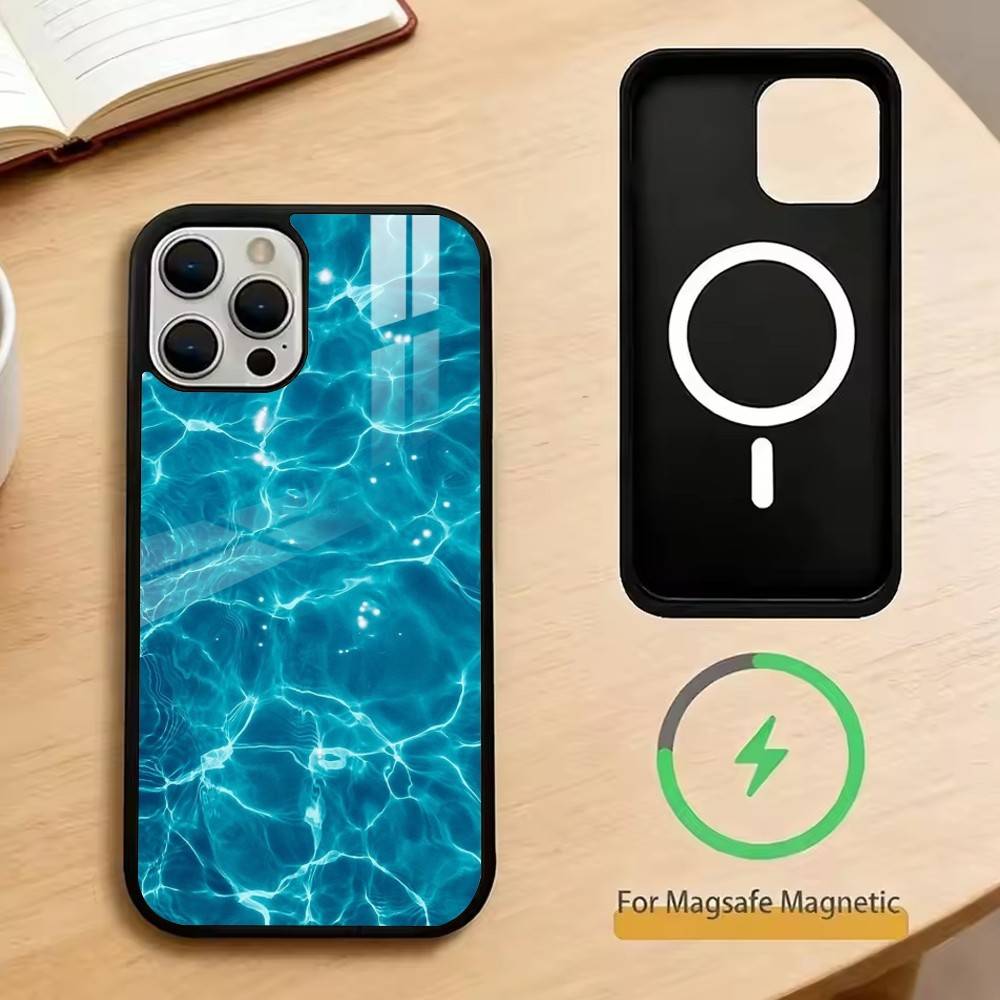 The Patterns of Seawater Phone Case For iPhone17,16,15,14,13,12,11 Plus,Pro Magnetic with Magsafe Wireless Charging