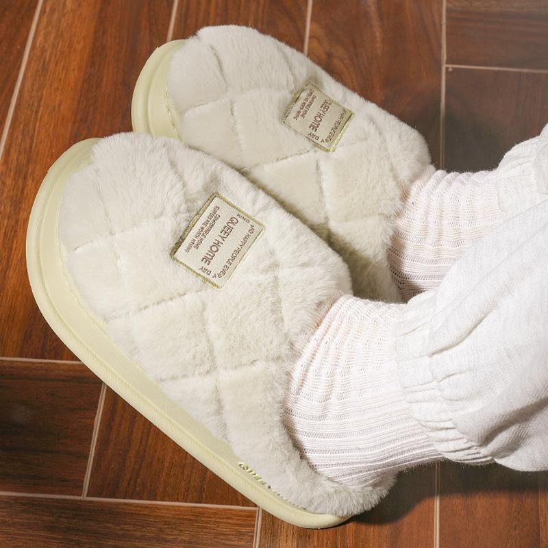 

Cotton slippers women s winter indoor home non-slip thick bottom plush warm couple cotton drag men s 2025 new 36-37 зелений